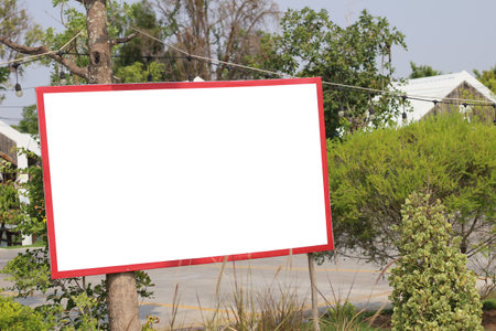 Blank billboard on the street for your text or advertising content.