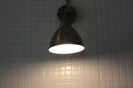 Lamp in the interior of a modern building. Lighting equipment.
