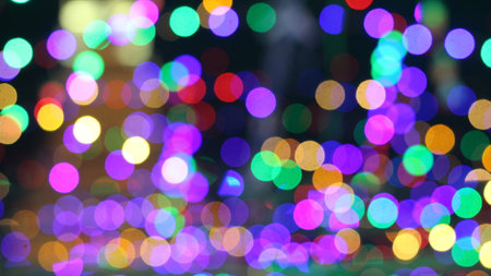 Abstract circular bokeh background of Christmaslight. Colorful background.