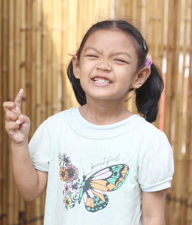 Little asian girl, happy and smilingの写真素材
