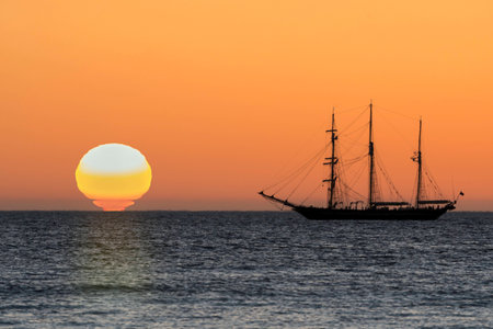 Sailing by the sunset