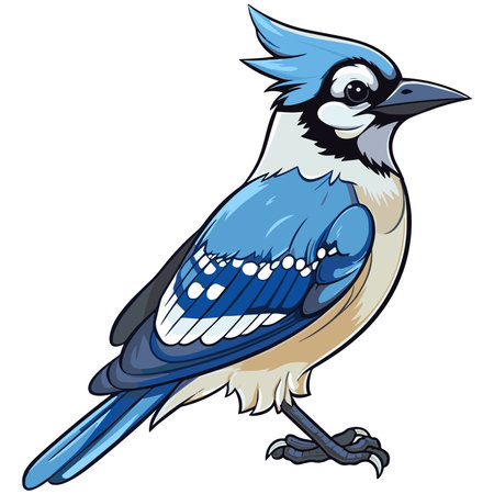 Experience the vivid beauty of our Blue Jay Vector Art. Perfect for your creative projects, our intricate design captures the allure of this majestic bird in unrivaled detailのイラスト素材