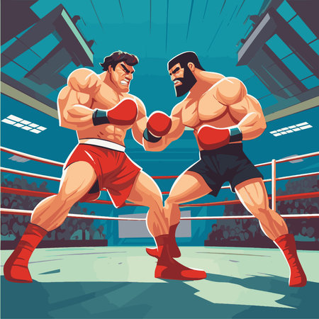 Experience the thrill of the ring with our Boxing Fighter vector art. This piece captures the intensity of a real fight, perfect for enthusiasts and art lovers alike.のイラスト素材