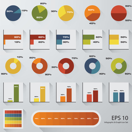 percentage graph icon set.のイラスト素材