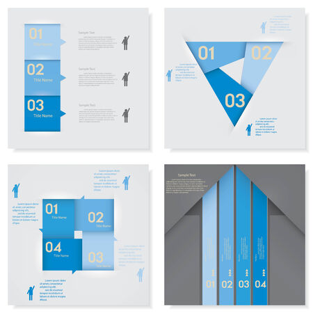Collection of design clean number banners template/graphic or website layout.のイラスト素材