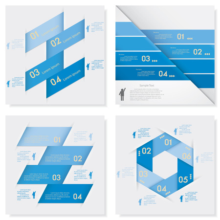Collection of design clean number banners template/graphic or website layout.のイラスト素材