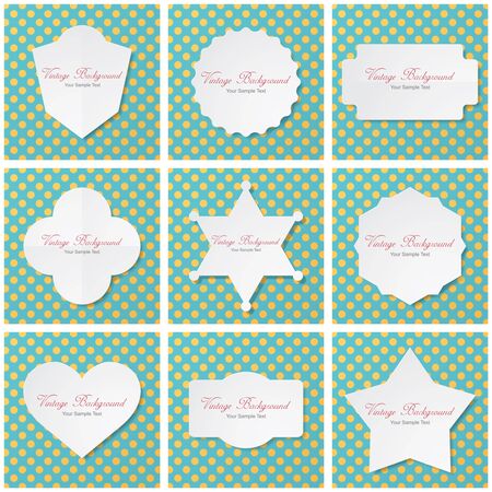 collection of Vintage frame/banner on colorful vintage background.のイラスト素材