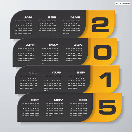 simple editable vector calendar 2015のイラスト素材
