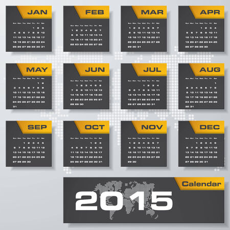 simple editable vector calendar 2015のイラスト素材