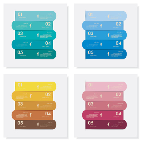 Collection of design clean number banners template/graphic or website layout.のイラスト素材