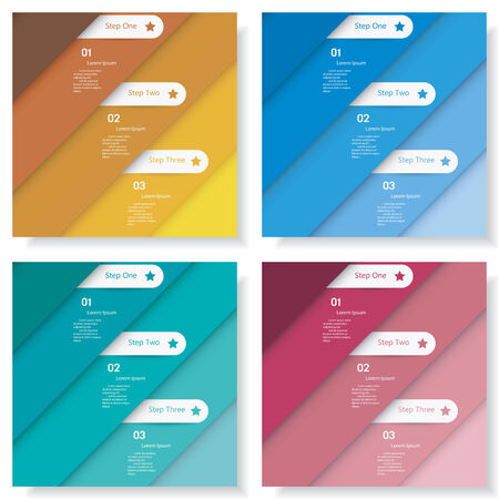 Collection of design clean number banners template/graphic or website layout.のイラスト素材