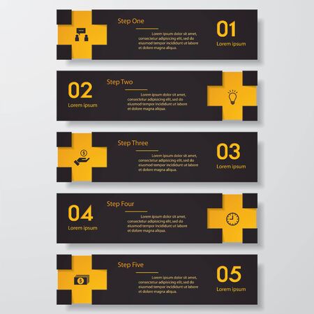 Design clean number banners template. Vector.のイラスト素材