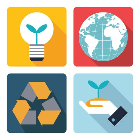 4 icon of save the world icon. vector illustration.のイラスト素材