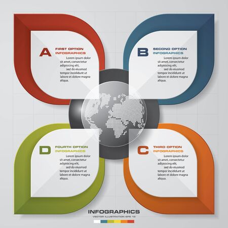 Abstract 4 steps infographics elements.Vector illustration.のイラスト素材