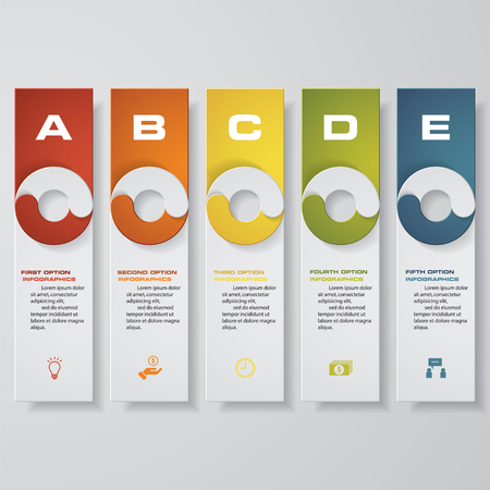 Design clean number banners templategraphic or website layout. Vector.のイラスト素材