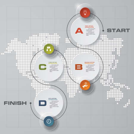 Abstract 4 steps business presentation template. Design clean number banners templategraphic or website layout. Vector.のイラスト素材