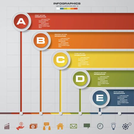 Abstract timeline infographics with free space for your data and sample textのイラスト素材