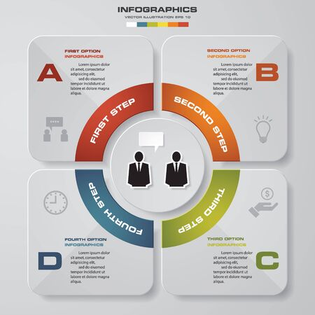 abstract 4 steps template with free space for your sample text&data.のイラスト素材