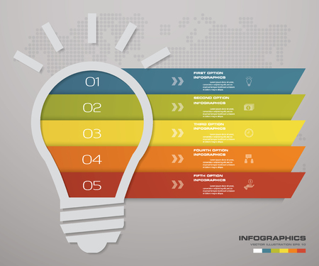 Vector idea light bulb infographic template for presentation.のイラスト素材