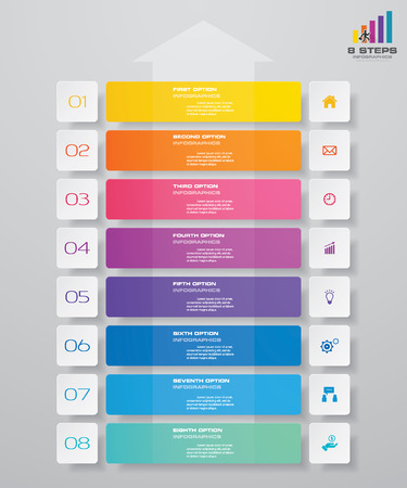 8 steps timeline infographic element.のイラスト素材