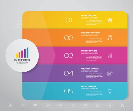 5 steps infographics chart design element. For data presentation.のイラスト素材