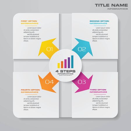 4 steps simple&editable process chart infographics element.のイラスト素材