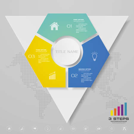 3 steps infographics chart design element. For data presentation.のイラスト素材