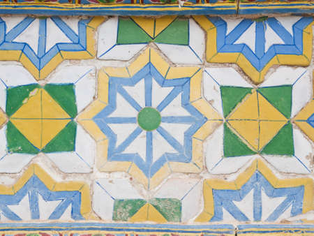 Pattern of Wall at Phakaew Temple Bangkok Thailand