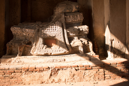 ruin statue in ancient temple,Ayutthaya,Thailandの写真素材