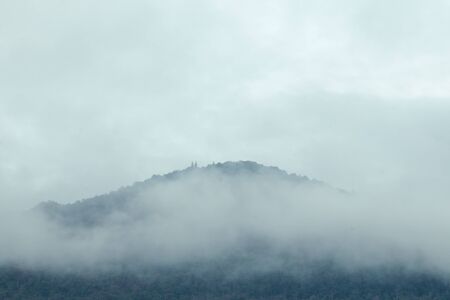 top of mountain in the north of Thailand, cloud and evergreen forest, Doi Suthep Mountain, Chiang Mai,Thailandの写真素材