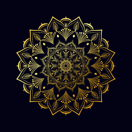 Mandala Design henna golden luxury backgroundのイラスト素材