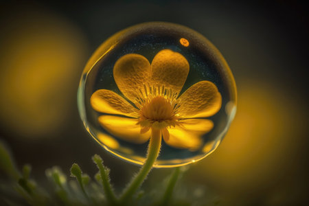 A Buttercup Macro Photo Volumetric Lightinの素材