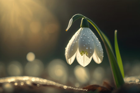 A Snowdrop Macro Photo Volumetric Lightinの素材