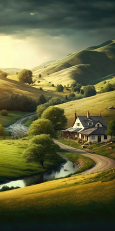 Rolling Hills Peaceful Countryside Mobile Wallpaperの素材