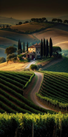 Rolling Vineyards Tuscan Countryside Charm Mobile Wallpaperの素材