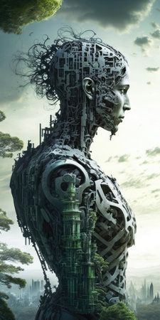 Transhumanism Genetic Engineering Human Machine Hybrids Mobile Wallpaperの素材