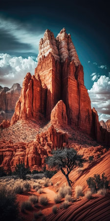 Towering Red Rock Formationsweinspiring Mobile Wallpaperの素材