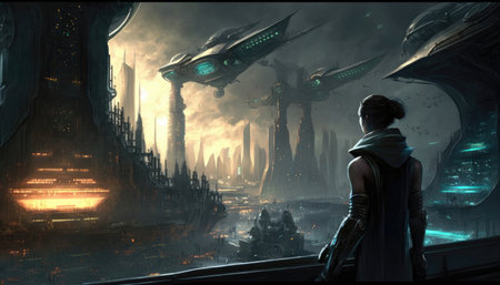 The City Buzzes With Cybernetic Life Desktop Wallpaperの素材