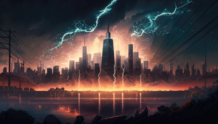 The Citys Pulse Beats With Electricity Desktop Wallpaperの素材