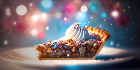 Pecan Pie On Background White Pink Blue Magical Fantasy Bokehの素材