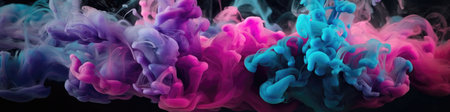 Blue, Purple, Pink Colors Abstract Painting Background Texture Panoramic Bannerの素材