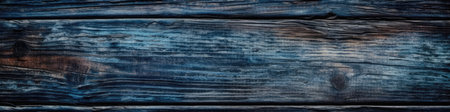 Close Up Indigo Textured Wood Background Panoramic Bannerの素材