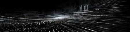 Gene Gray Matrix Style Background Panoramic Bannerの素材