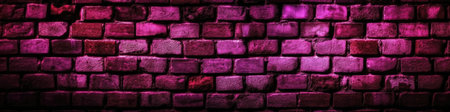 Magenta Brick Wall Background Panoramic Bannerの素材