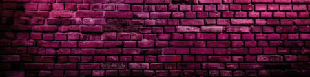 Magenta Brick Wall Background Panoramic Bannerの素材