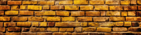 Mustard Brick Wall Background Panoramic Bannerの素材