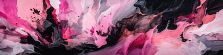 Pink And Black Delicate Abstract Painting Background Texture Panoramic Bannerの素材