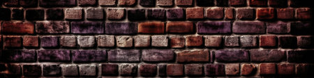 Plum Brick Wall Background Panoramic Bannerの素材