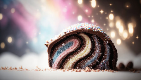 Chocolate Babka White Pink Blue Magical Fantasy Bokehの素材