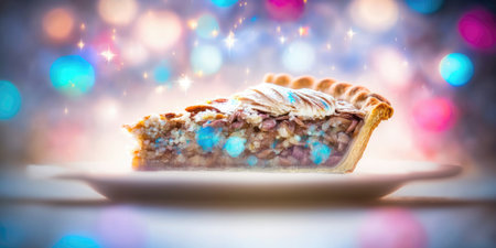 Pecan Pie On Background White Pink Blue Magical Fantasy Bokehの素材